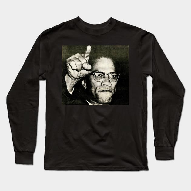 Pointing Malcolm X Long Sleeve T-Shirt by Dump.C